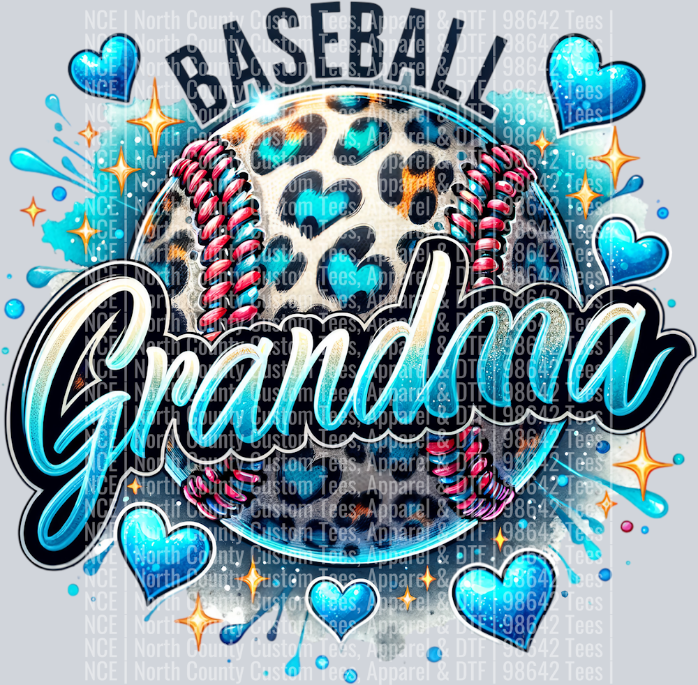 Baseball Grandma 1 Lt Blue
