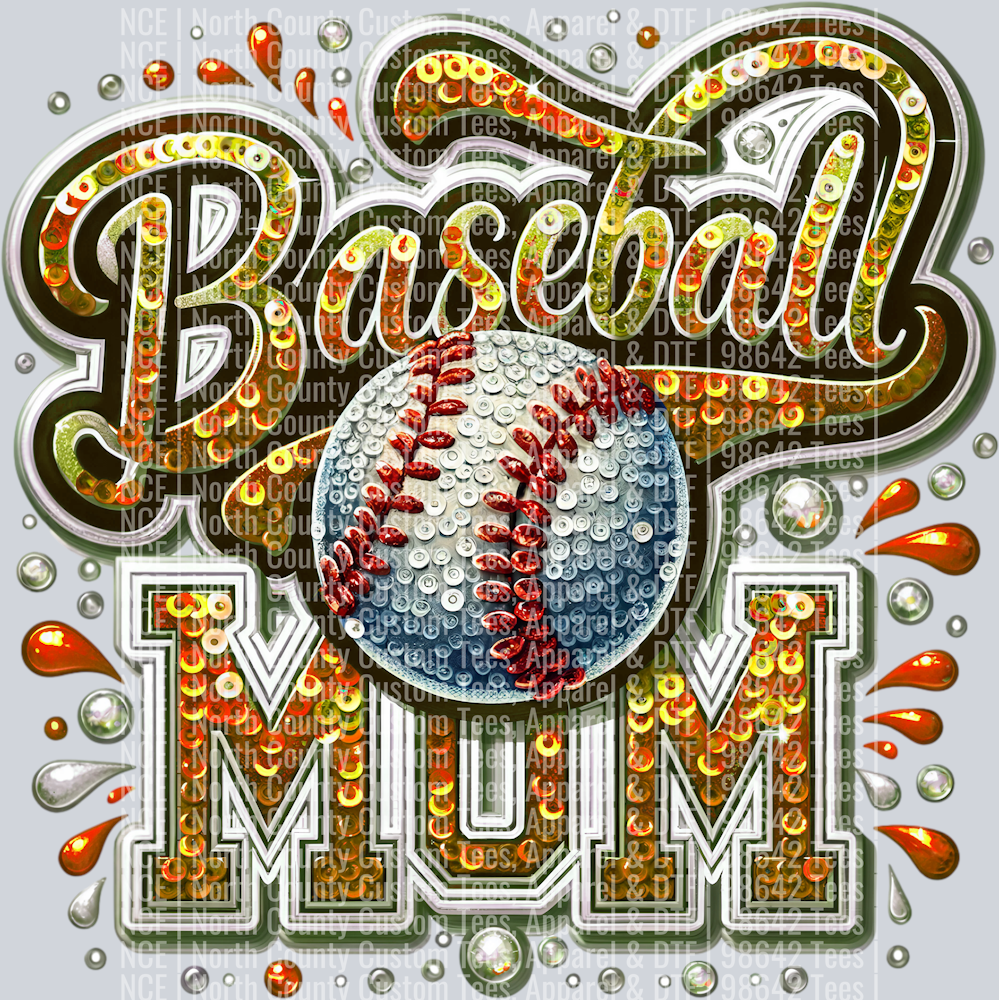 Baseball Mom 1 Orange