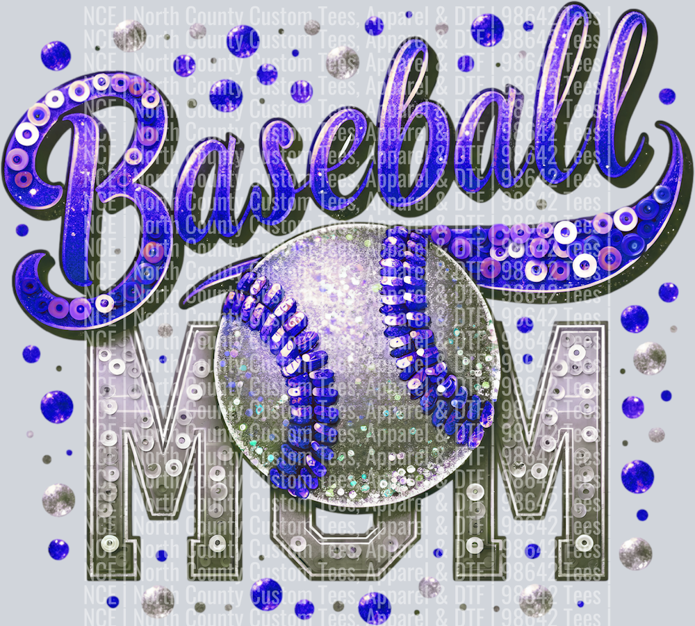 Baseball Mom 2 Blue