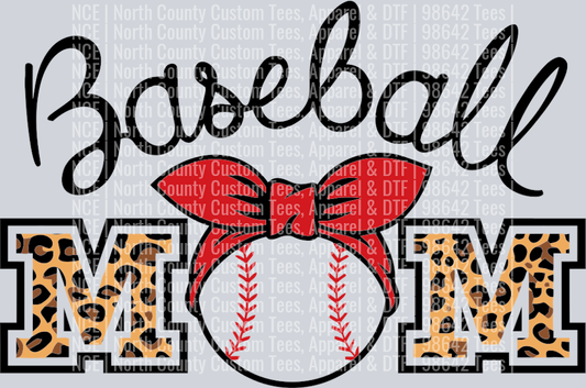 Baseball Mom Cheetah Red Ribbon6