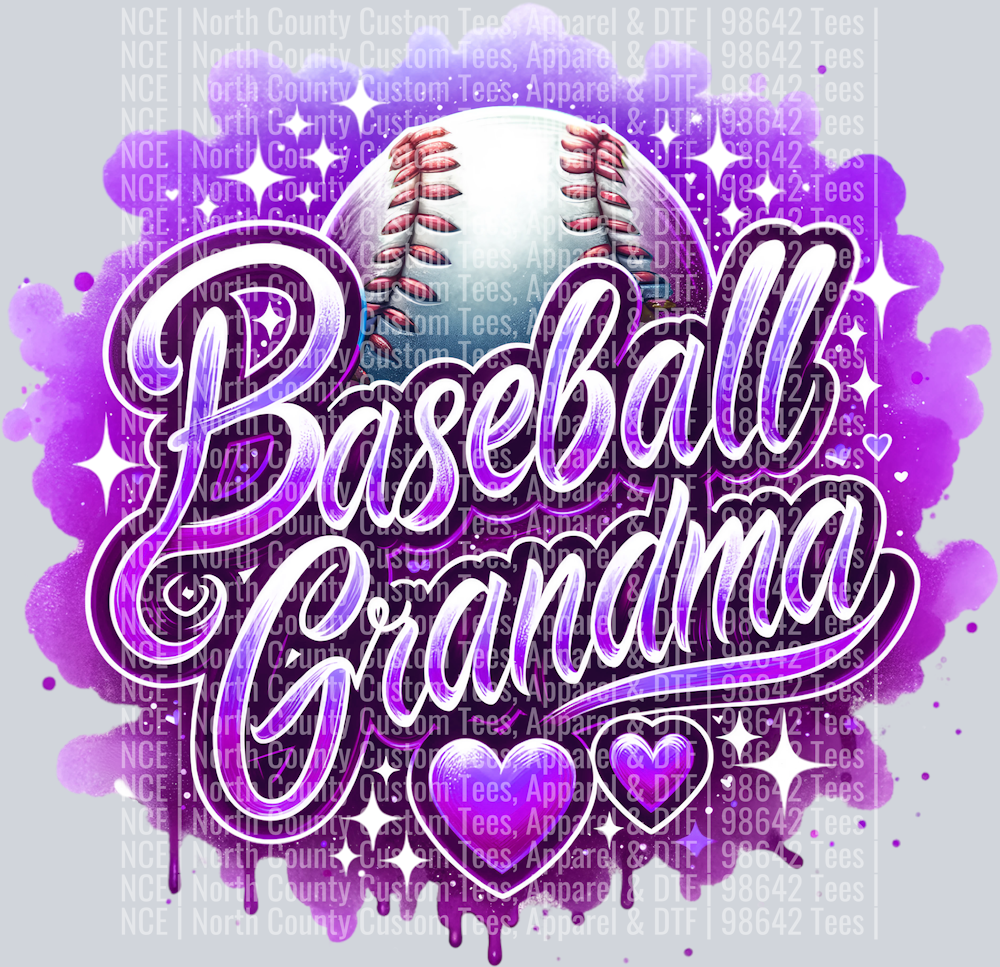Baseball Grandma 2 Purple
