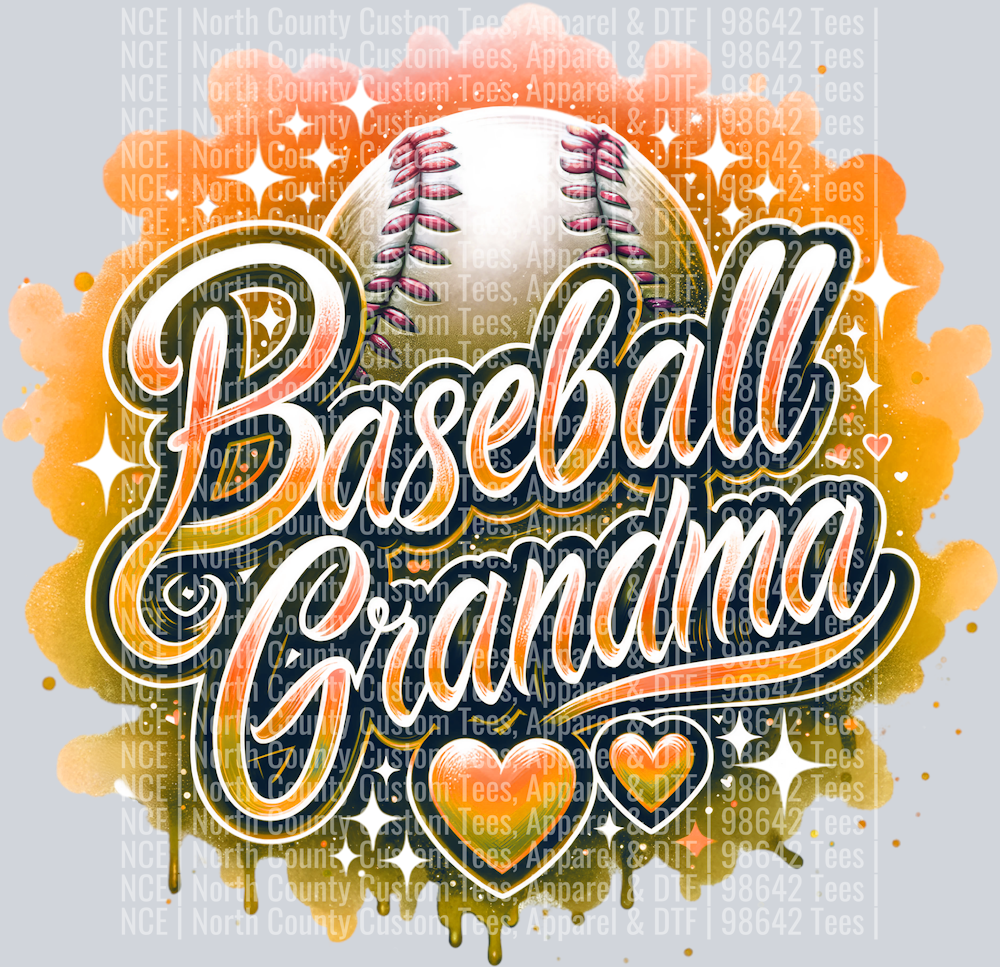 Baseball Grandma 2 Orange