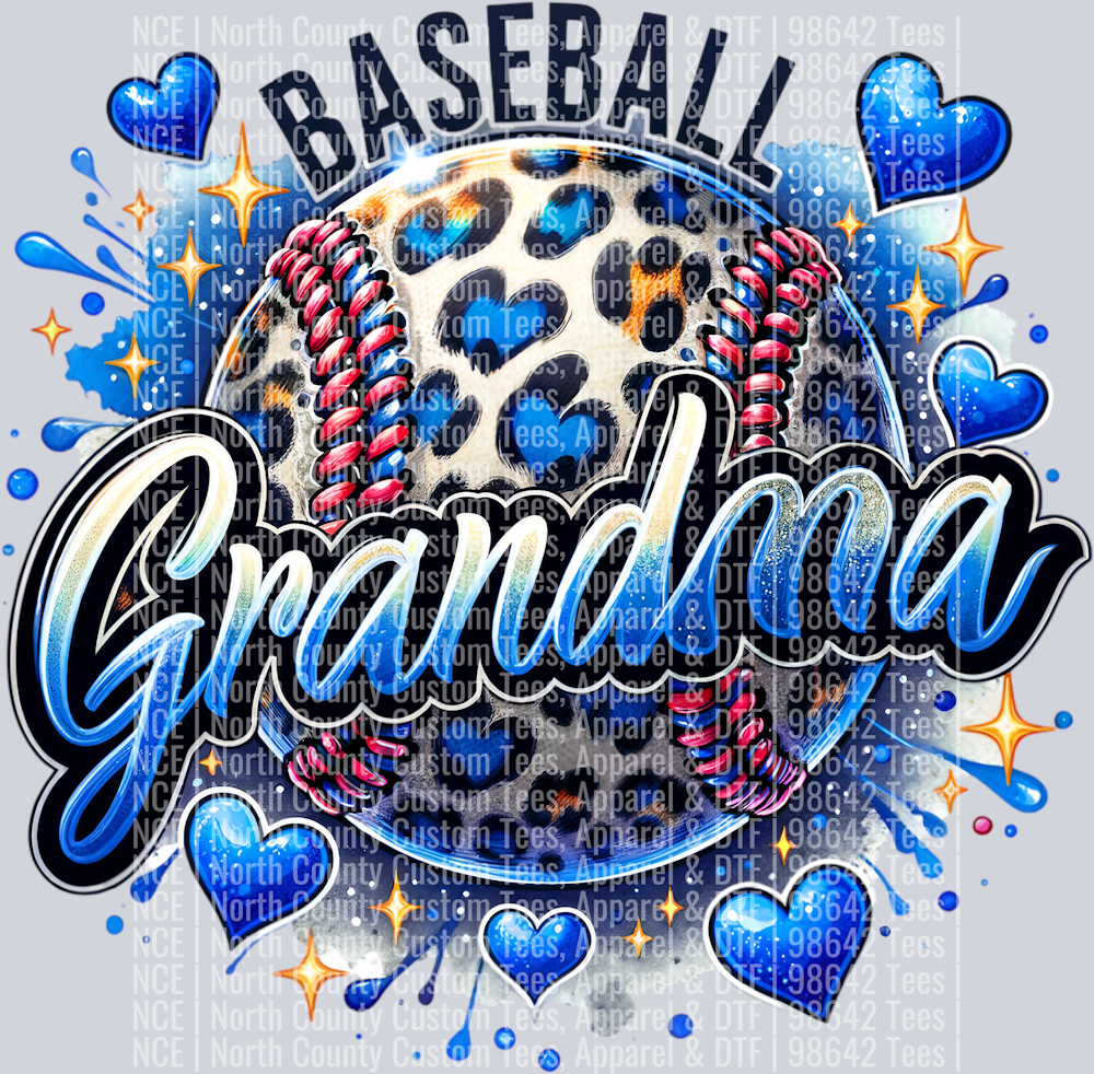 Baseball Grandma 1 Blue