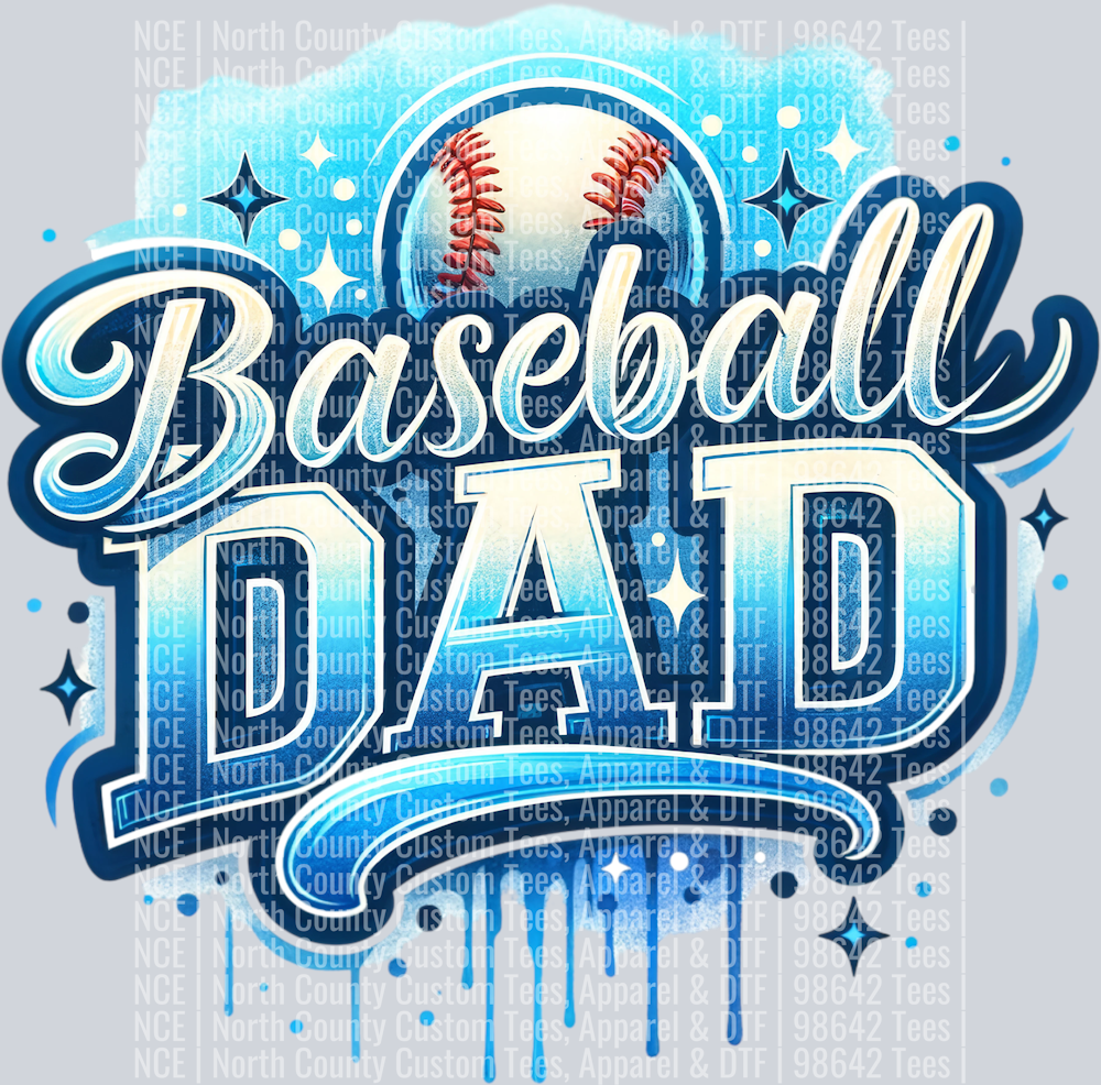 Baseball Dad 1 Lt Blue