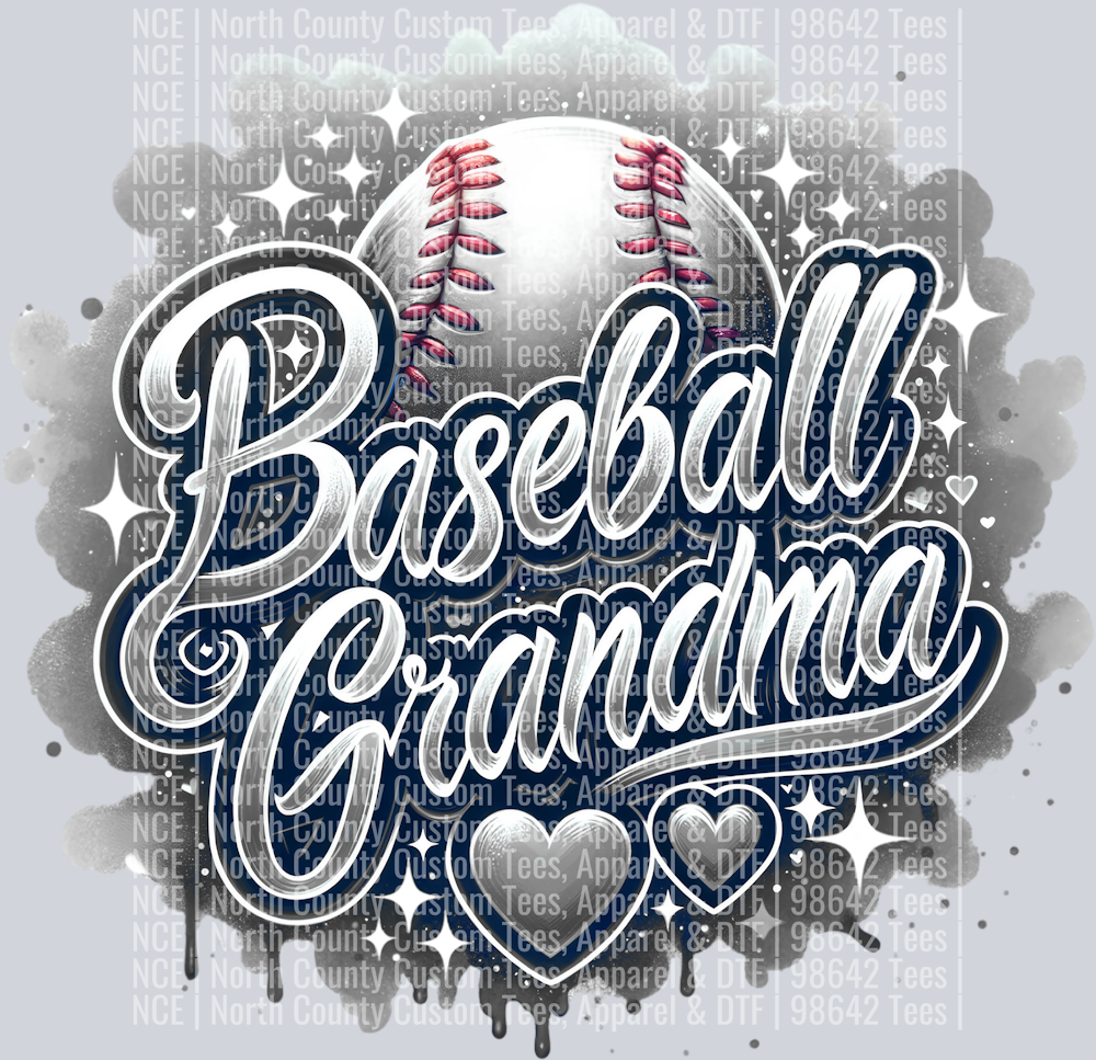 Baseball Grandma 2 Gray