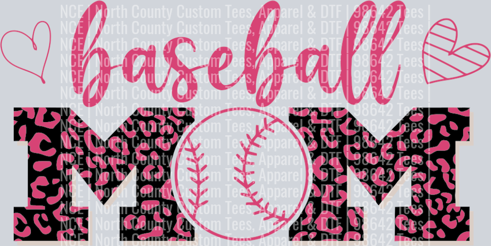 Baseball Mom Pink Leopard 8