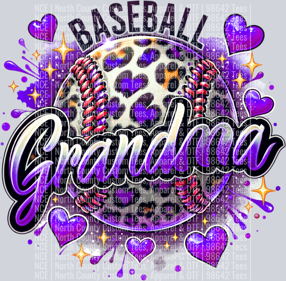 Baseball Grandma 1 Purple