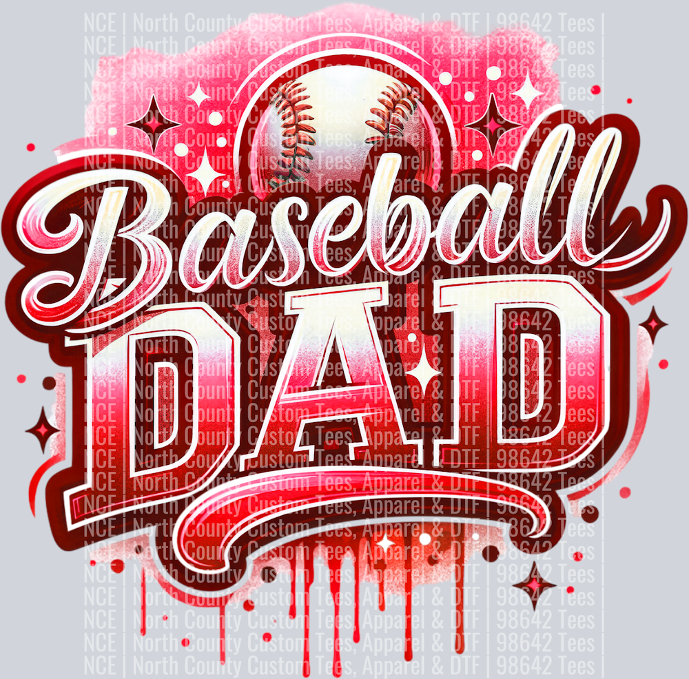 Baseball Dad 1 Red