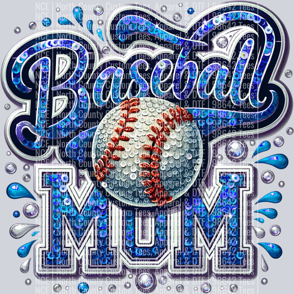 Baseball Mom 1 Lt Blue