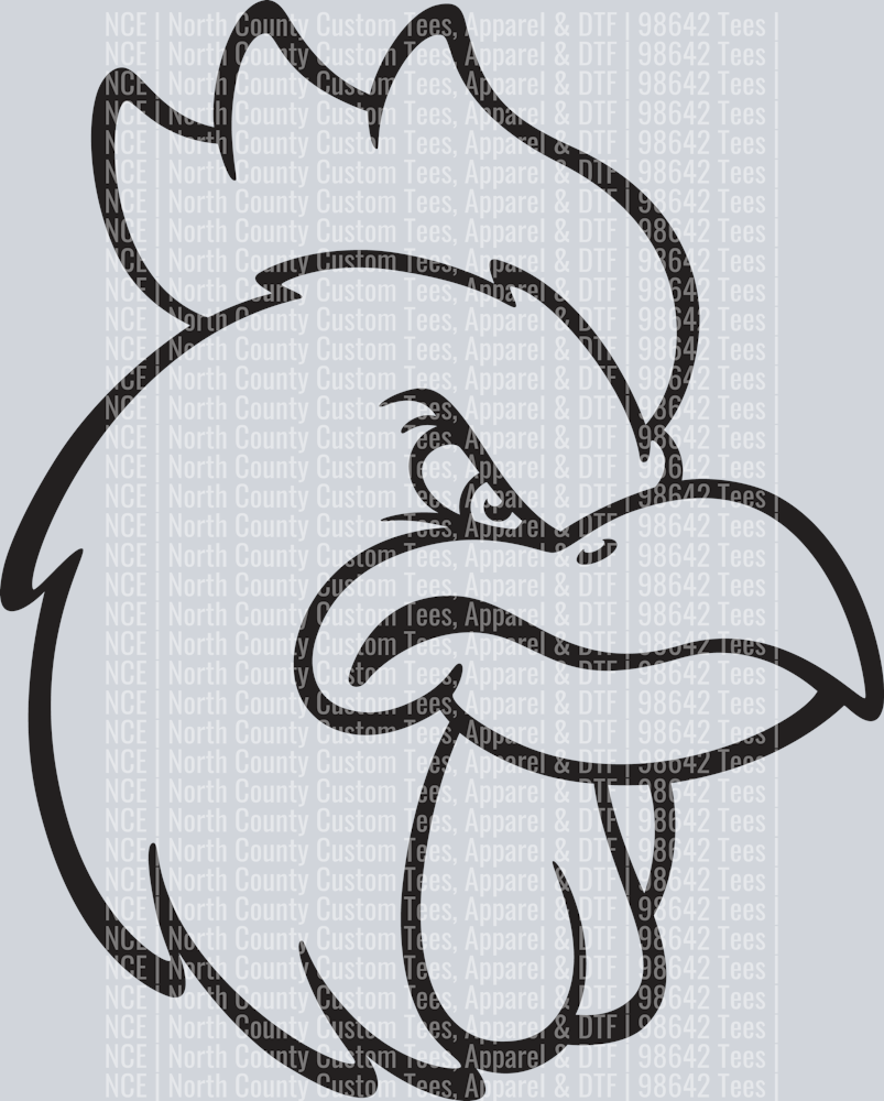 Rooster Mascot BW