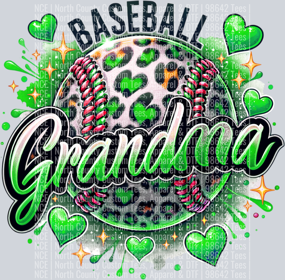 Baseball Grandma 1 Green