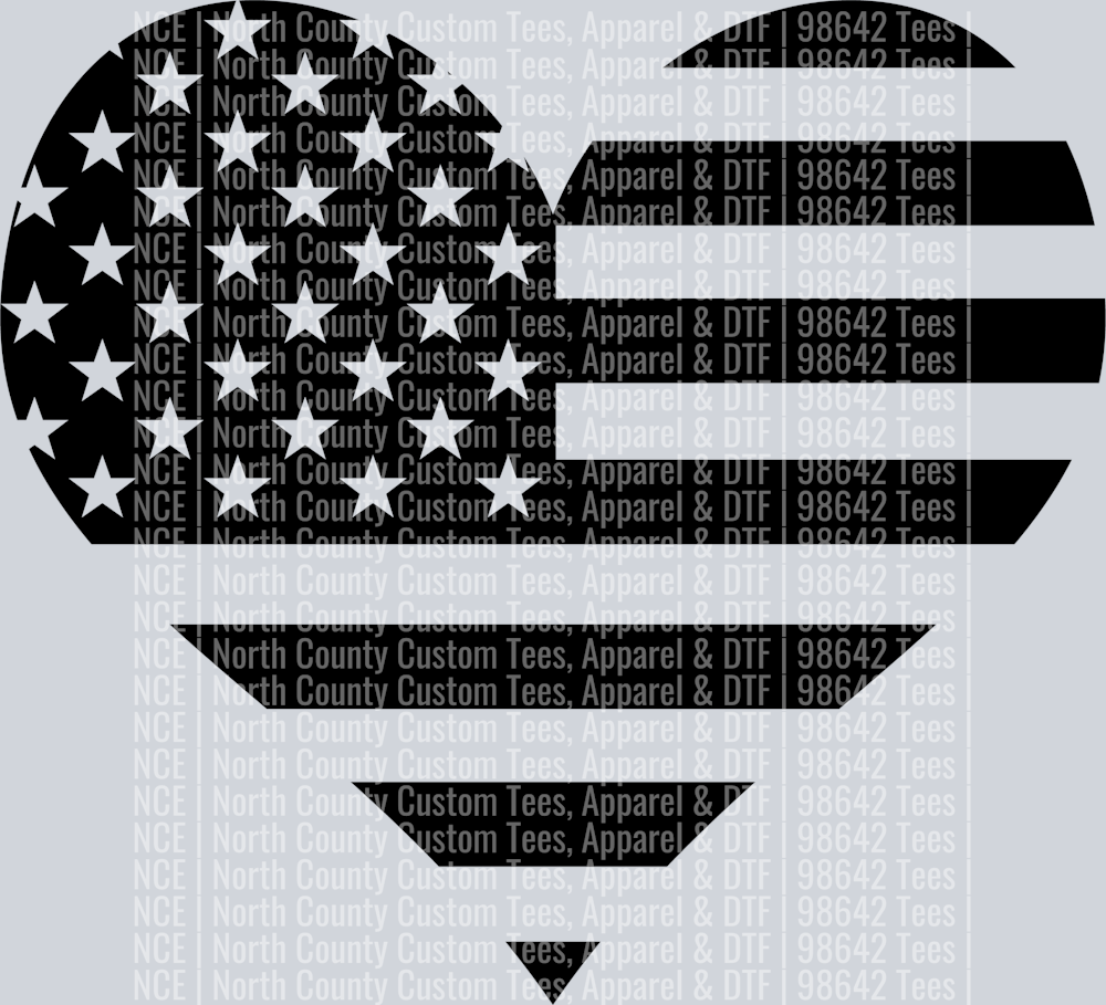 American flag Heart