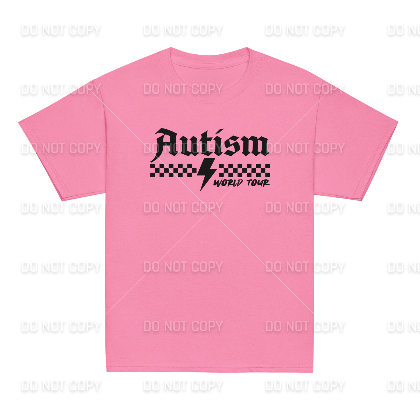 Autism Awareness - Autism World Tour T-Shirt - Black Text - Front & Back Printed - Youth & Adult Sizes