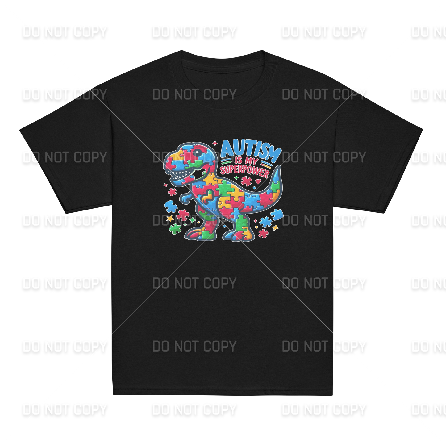 Autism Awareness - Autism is my Superpower T-Rex T-Shirt - Youth & Adult Sizes