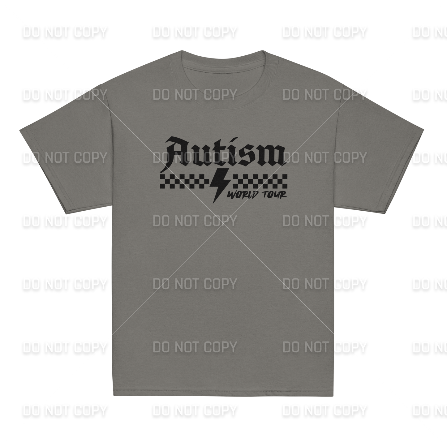 Autism Awareness - Autism World Tour T-Shirt - Black Text - Front & Back Printed - Youth & Adult Sizes