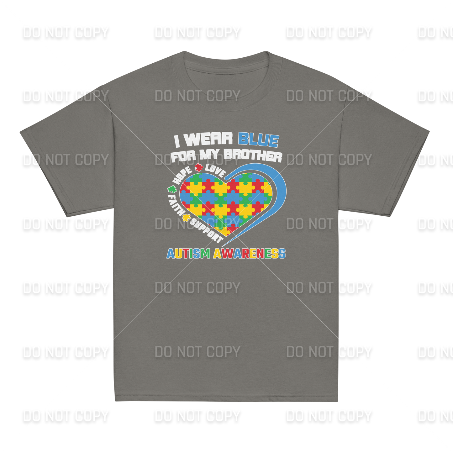 Autism Awareness - I wear Blue for my Brother T-Shirt - Youth & Adult Sizes