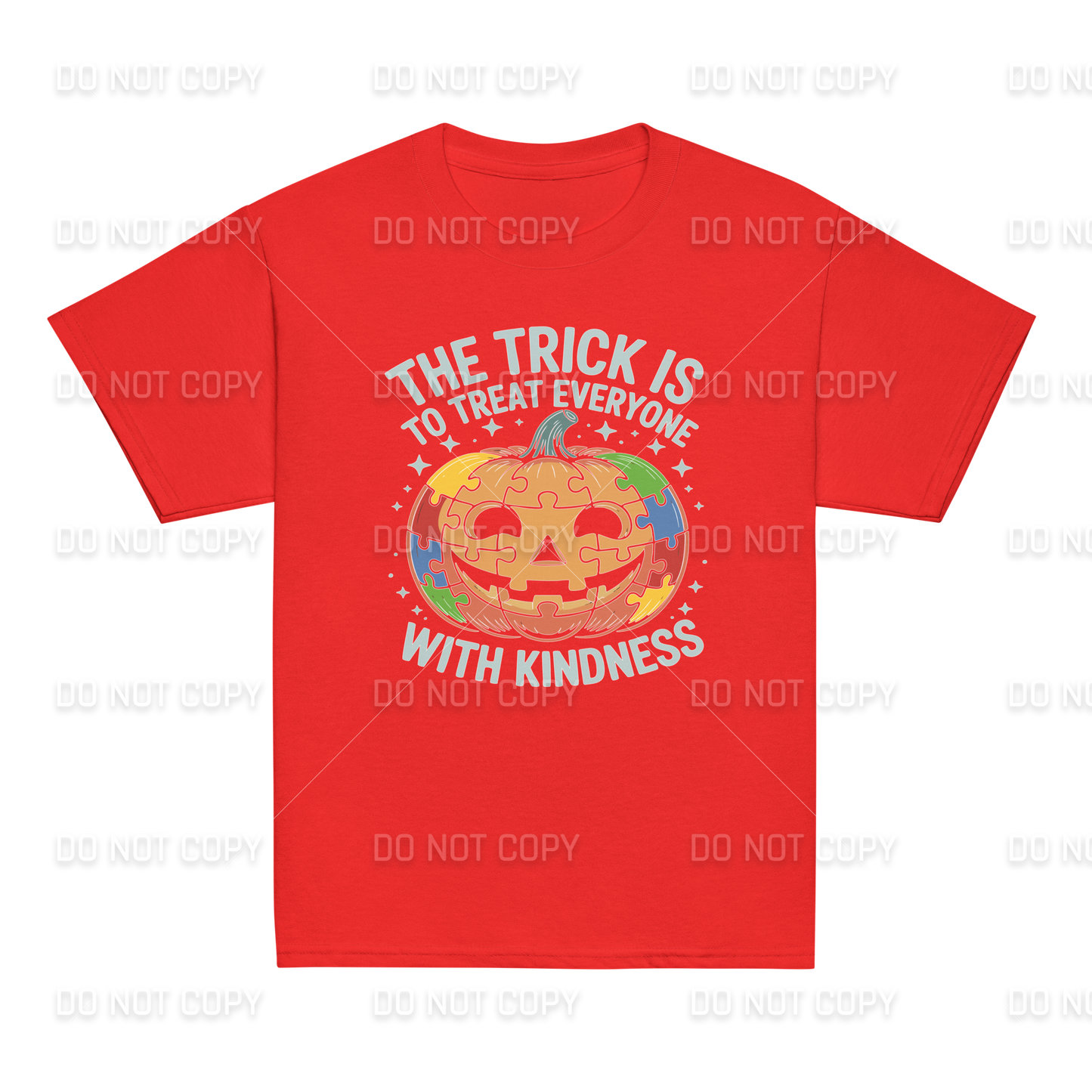 Autism Awareness - The Trick is to Treat Everyone with Kindness T-Shirt - Youth & Adult Sizes