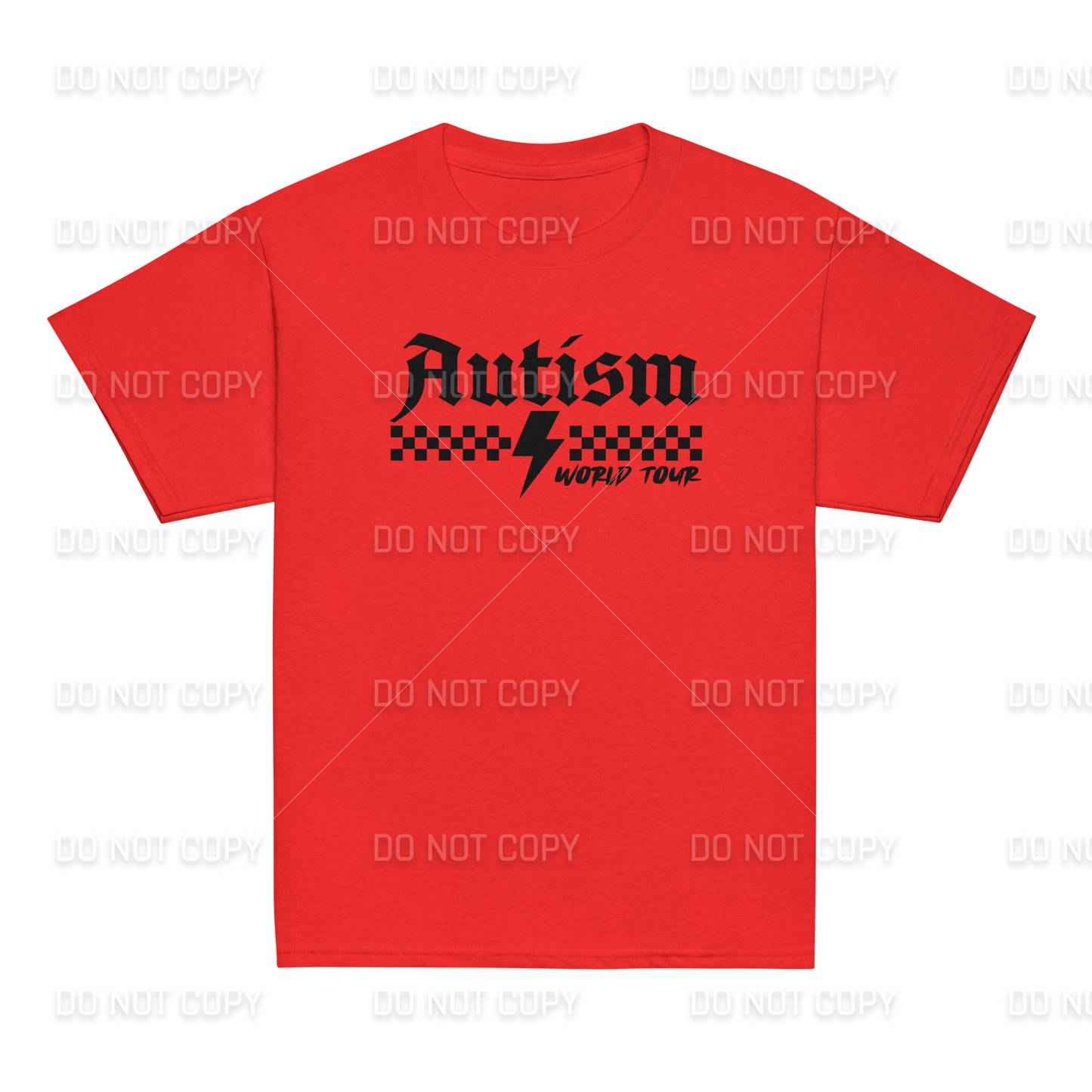 Autism Awareness - Autism World Tour T-Shirt - Black Text - Front & Back Printed - Youth & Adult Sizes