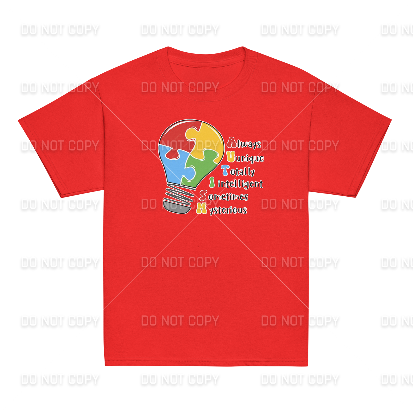 Autism Awareness - Autism Bulb T-Shirt - Youth & Adult Sizes