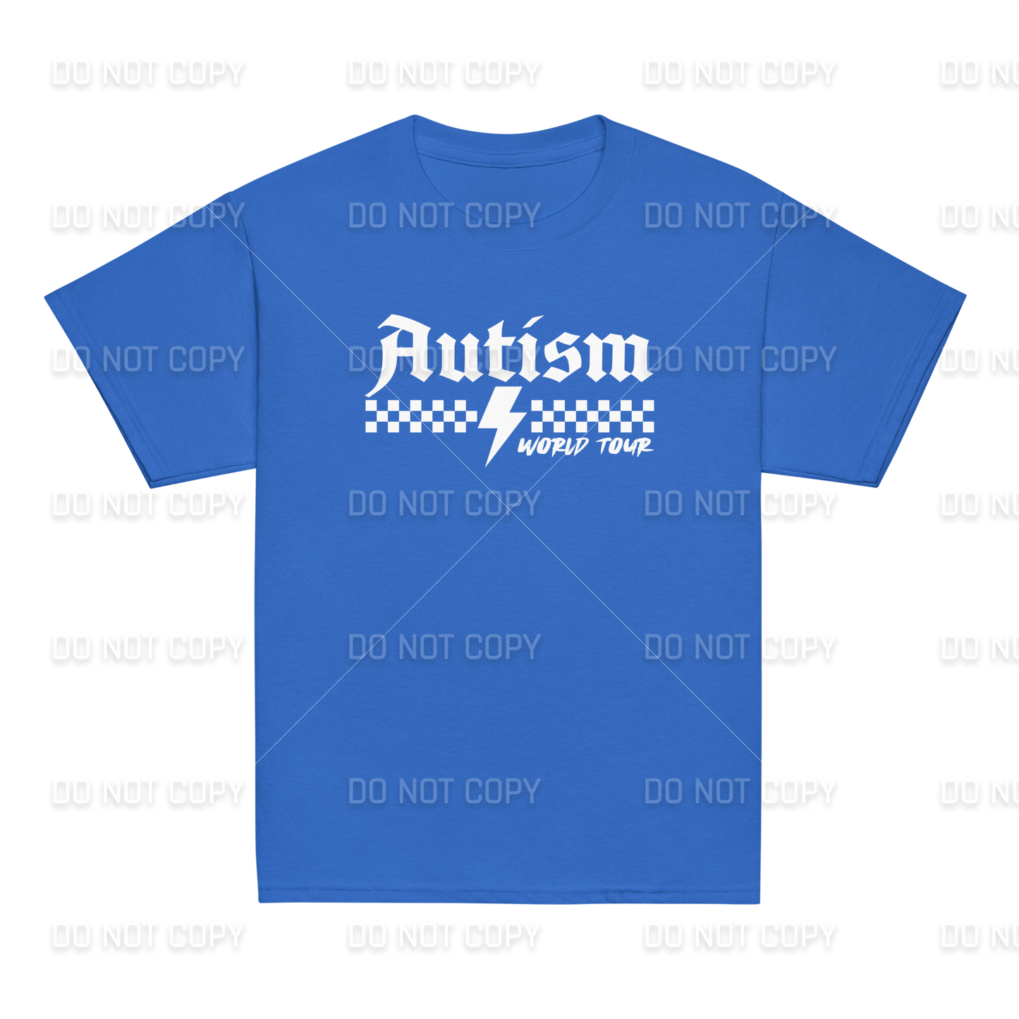 Autism Awareness - Autism World Tour T-Shirt - White Text - Front & Back Printed - Youth & Adult Sizes