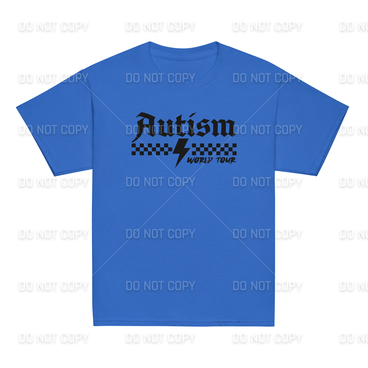 Autism Awareness - Autism World Tour T-Shirt - Black Text - Front & Back Printed - Youth & Adult Sizes