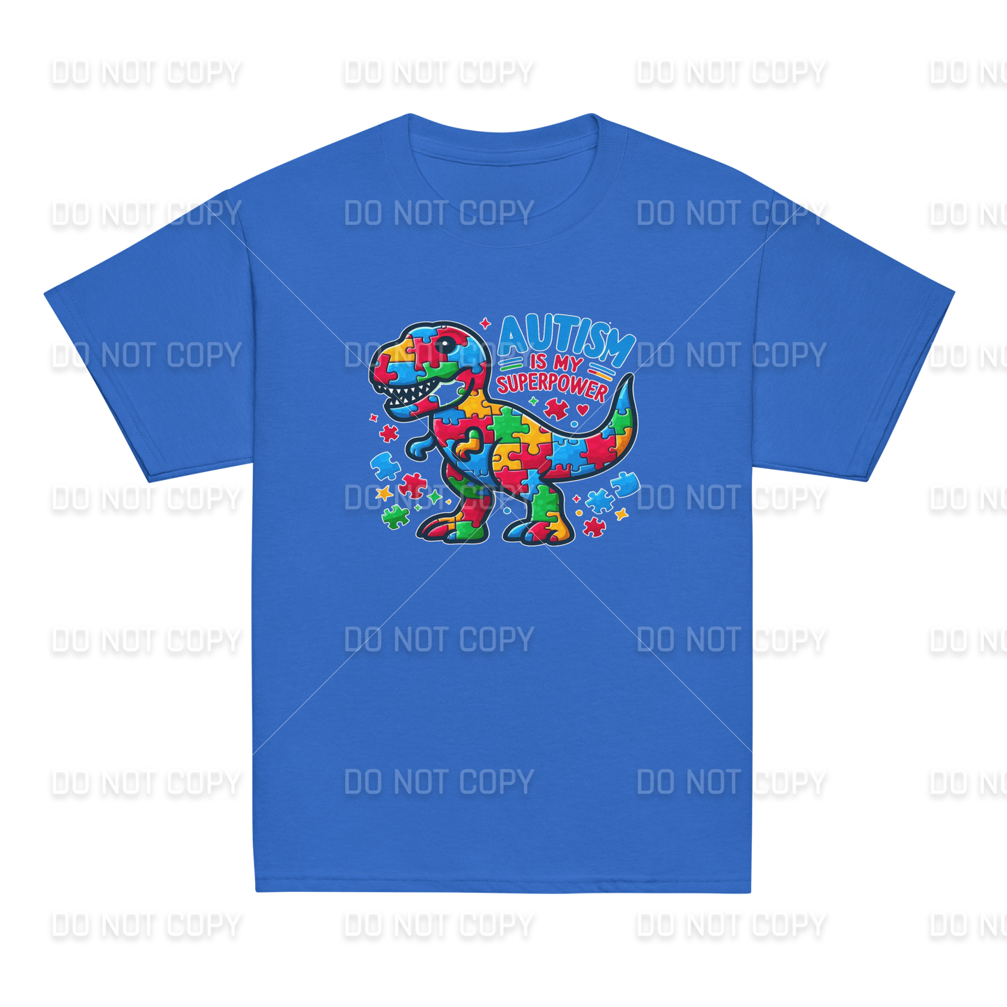 Autism Awareness - Autism is my Superpower T-Rex T-Shirt - Youth & Adult Sizes