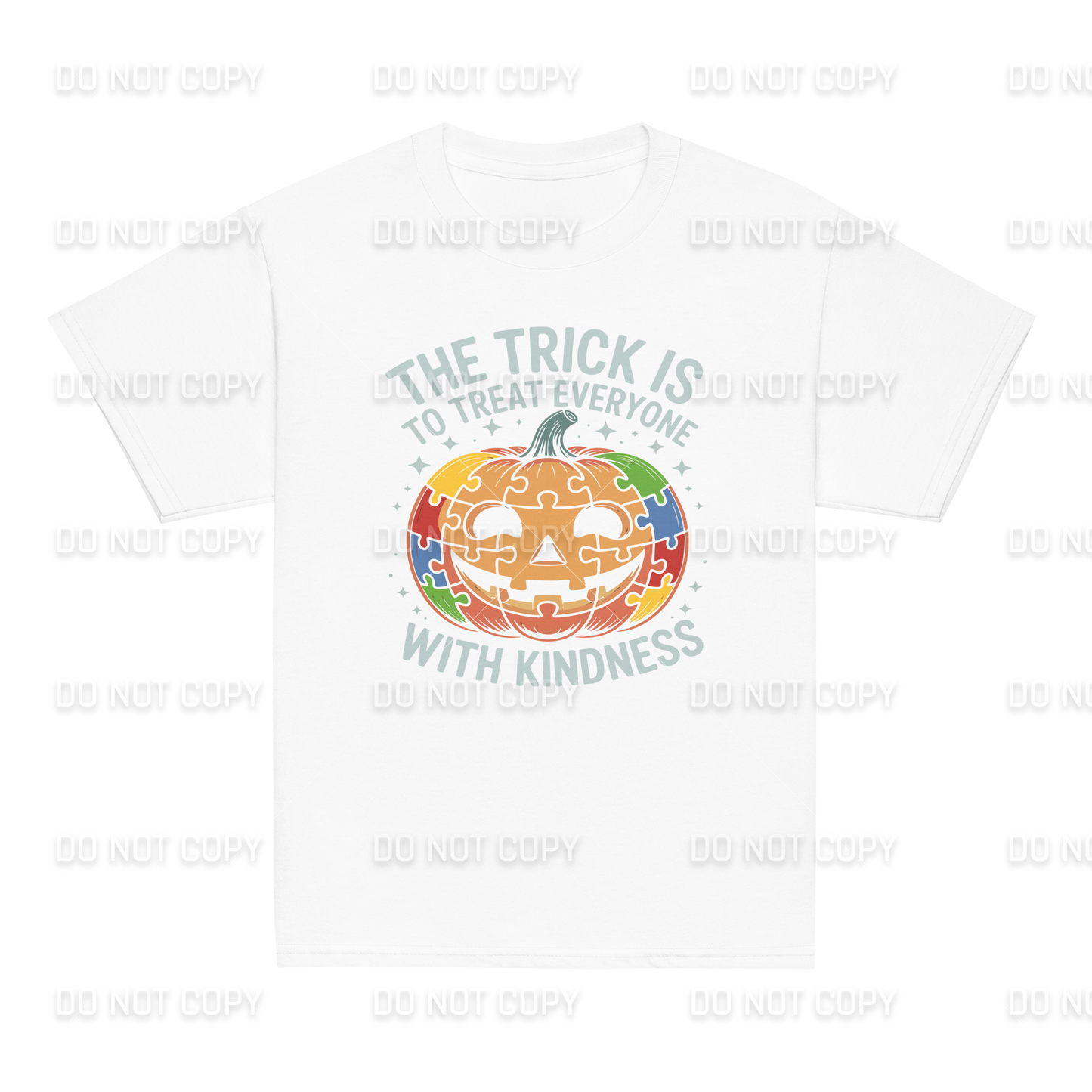 Autism Awareness - The Trick is to Treat Everyone with Kindness T-Shirt - Youth & Adult Sizes