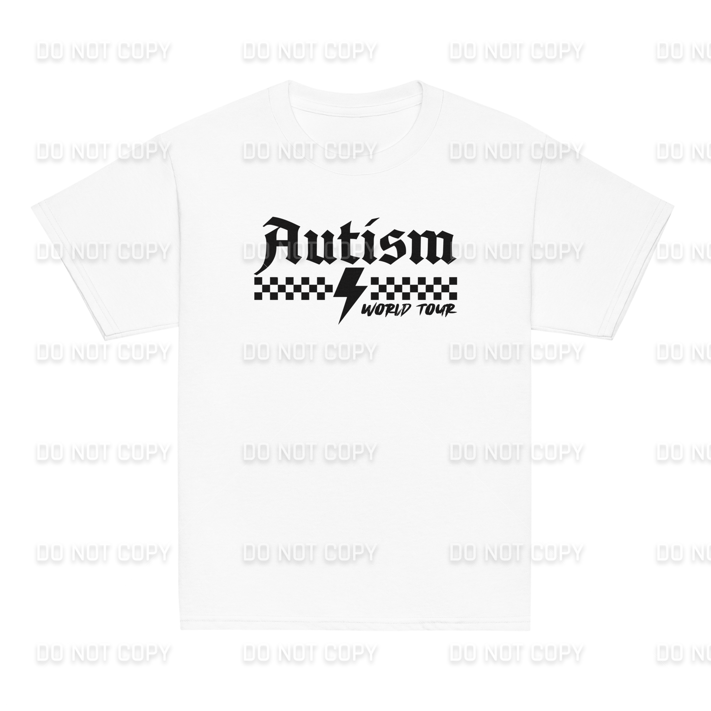 Autism Awareness - Autism World Tour T-Shirt - Black Text - Front & Back Printed - Youth & Adult Sizes