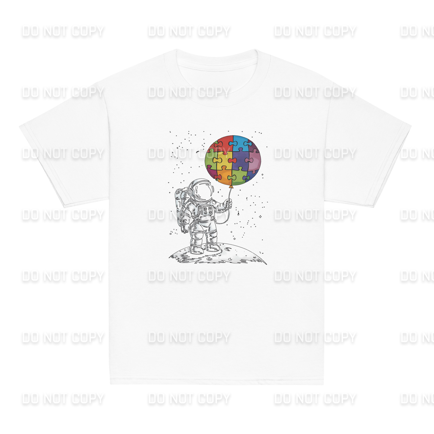 Autism Awareness - Astronaut Space Balloon T-Shirt - Youth & Adult Sizes