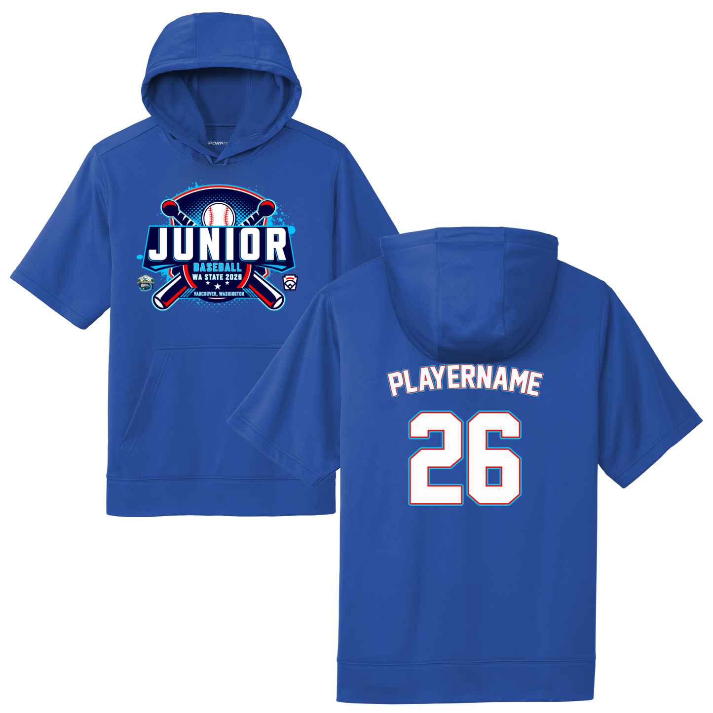 2026 Washington State Junior Baseball Tournament - Sport-Tek Sport-Wick Fleece Short Sleeve Hoodie