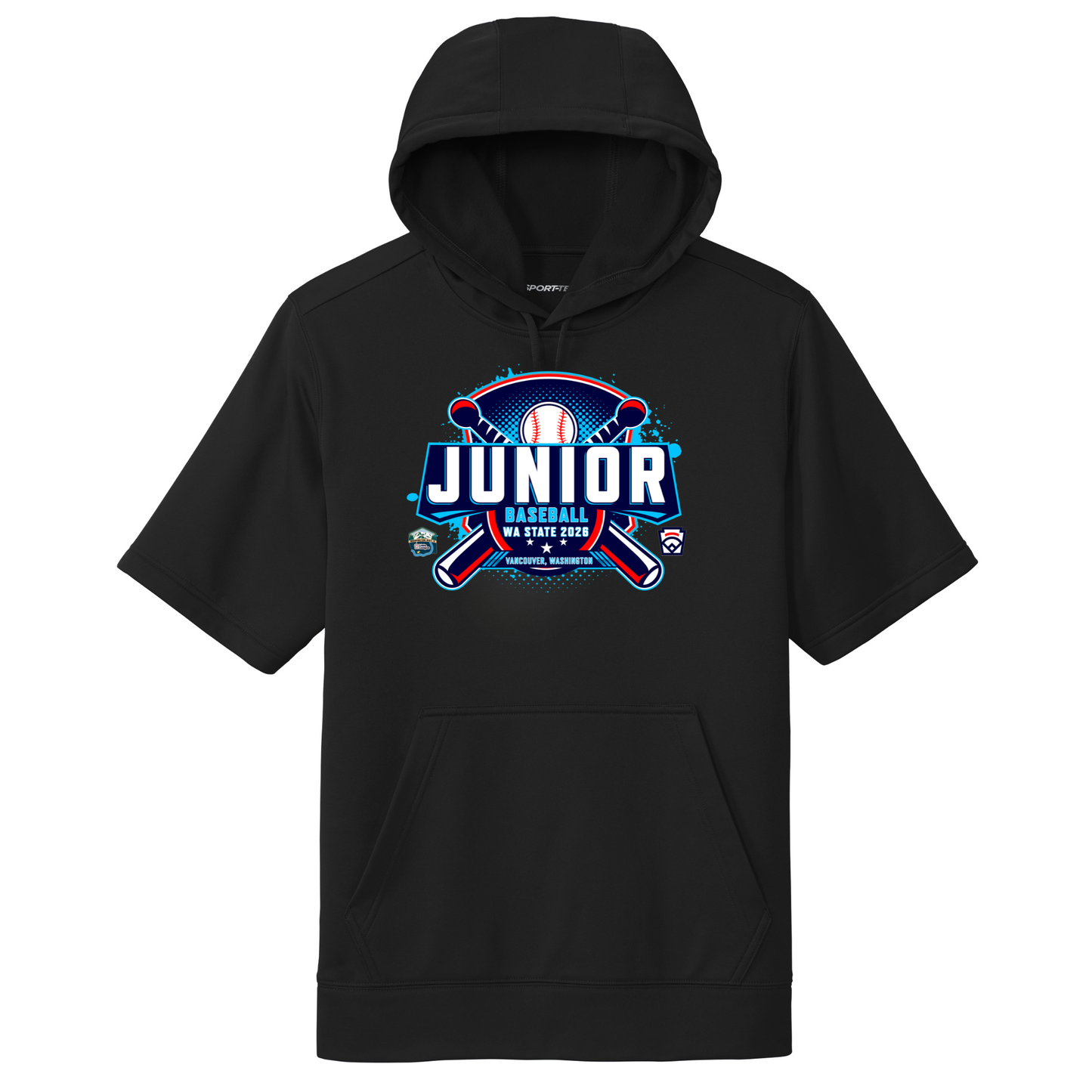 2026 Washington State Junior Baseball Tournament - Sport-Tek Sport-Wick Fleece Short Sleeve Hoodie