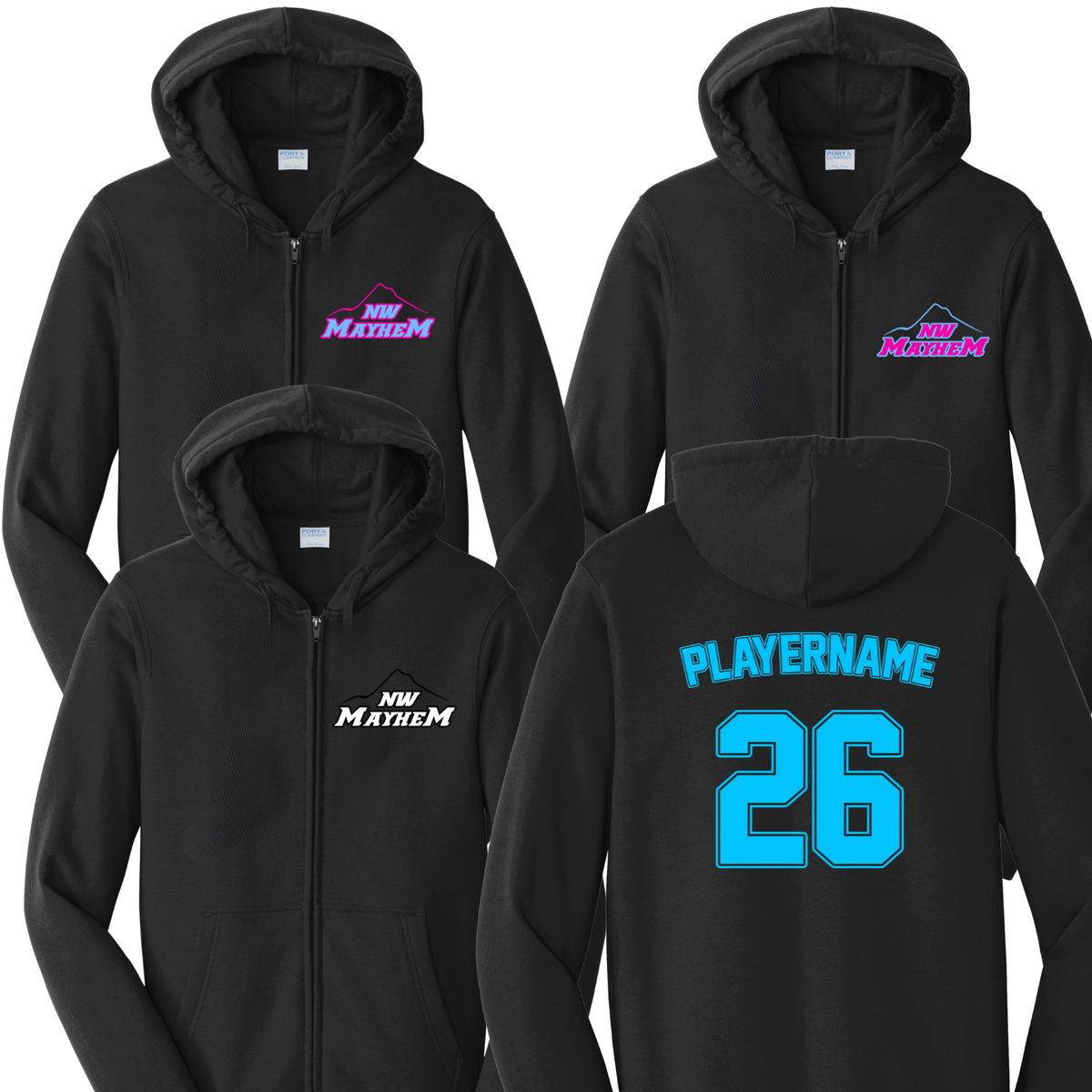 NW Mayhem - Adult Fan Favorite Fleece Full-Zip Hooded Sweatshirt