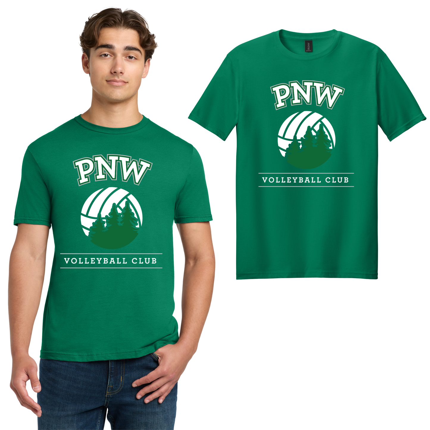 PNW Volleyball - Fan Gear Tee - Kelly Green Softstyle Tee
