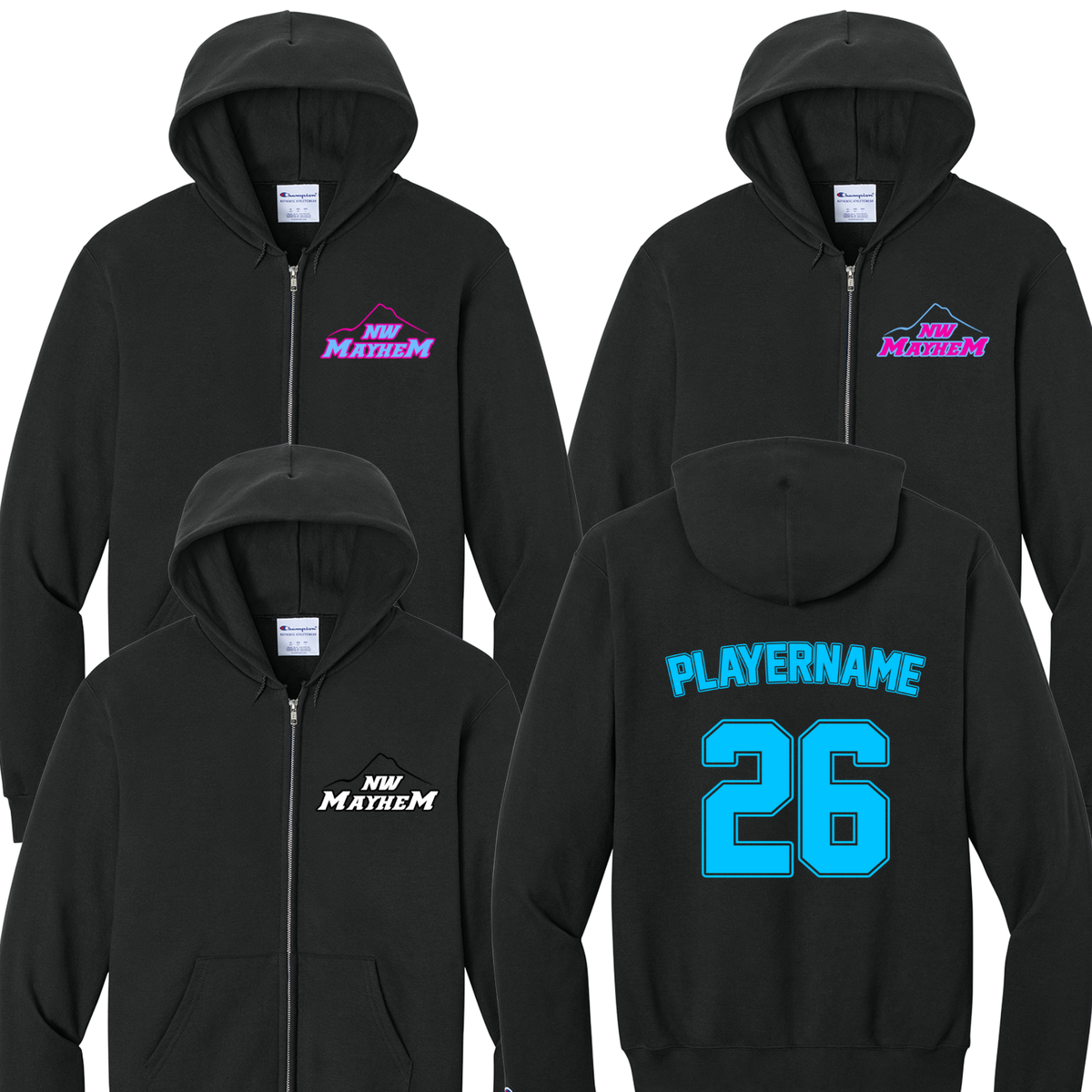 NW Mayhem - Champion Powerblend Full-Zip Hoodie