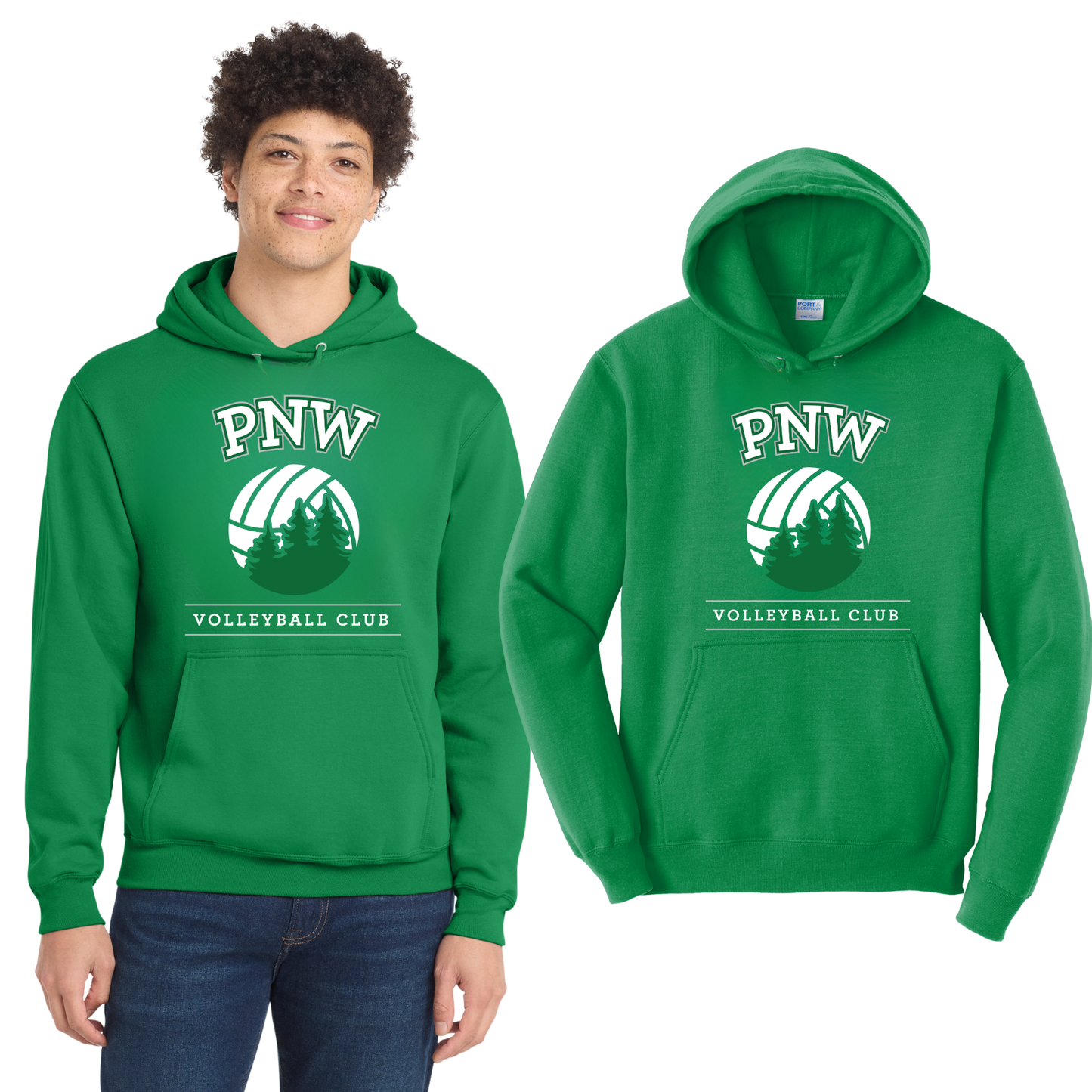 PNW Volleyball - Fan Gear Hoodie - Kelly Green - Unisex Fleece Hoodie