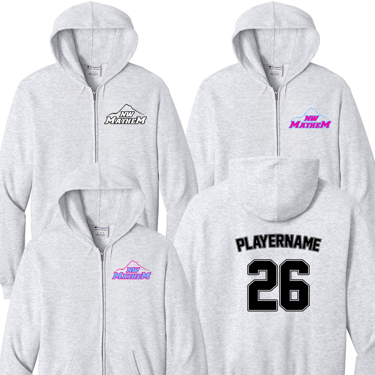 NW Mayhem - Champion Powerblend Full-Zip Hoodie