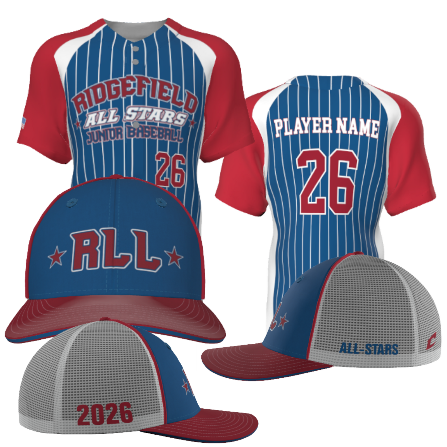 2026 Ridgefield Junior Baseball All-Stars Player Uniform (MANDATORY)