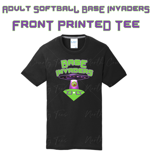 Ridgefield Adult Softball - Base Invaders - Softstyle T-Shirt - Front Only - Youth & Adult