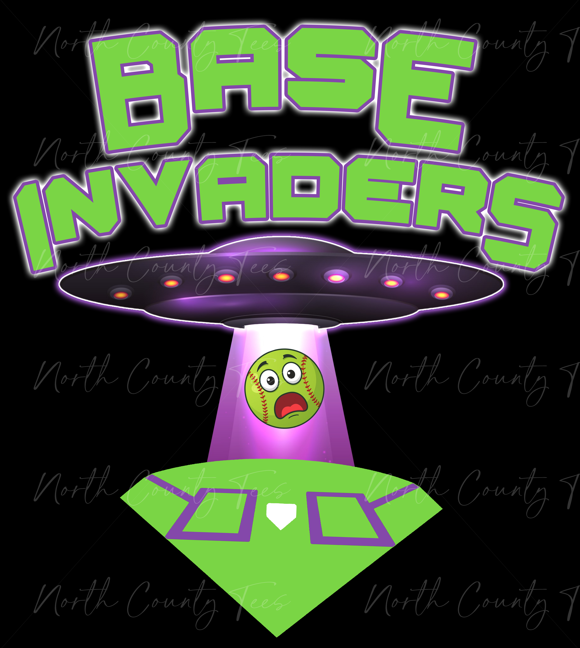 Ridgefield Adult Softball - Base Invaders - Softstyle Crewneck Sweatshirt
