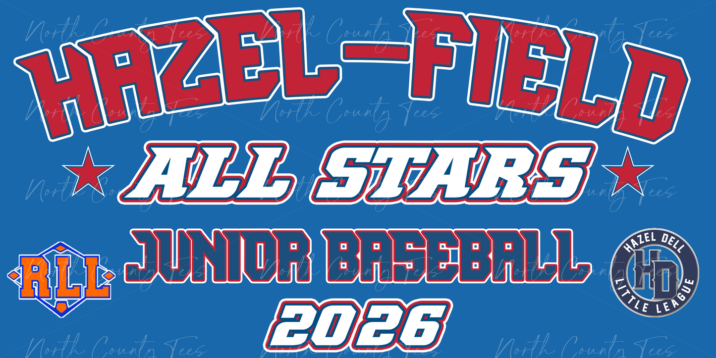 2026 HAZEL-FIELD Junior Baseball All-Stars Fan Gear Performance Blend Tee