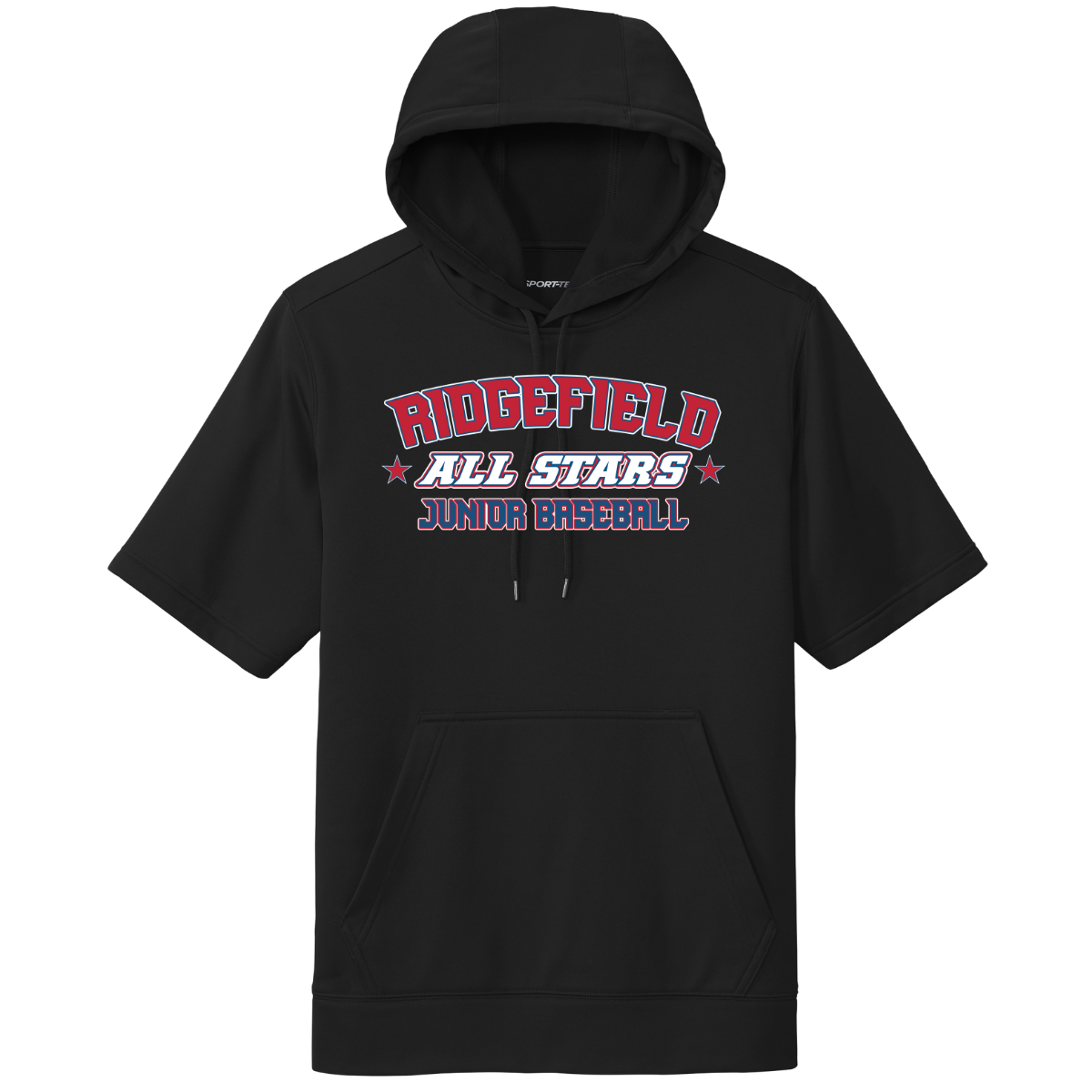 2026 Ridgefield Junior Baseball All-Stars Fan Gear Sport-Tek Sport-Wick Fleece Short Sleeve Hoodie