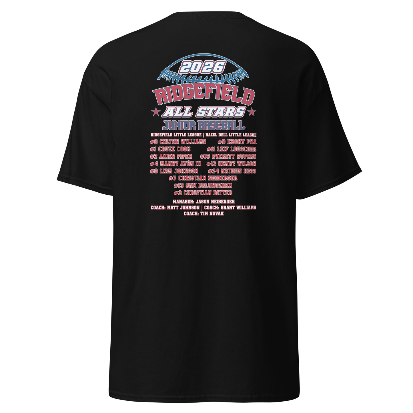 2026 Ridgefield Junior Baseball All-Stars Fan Gear Performance Blend Tee