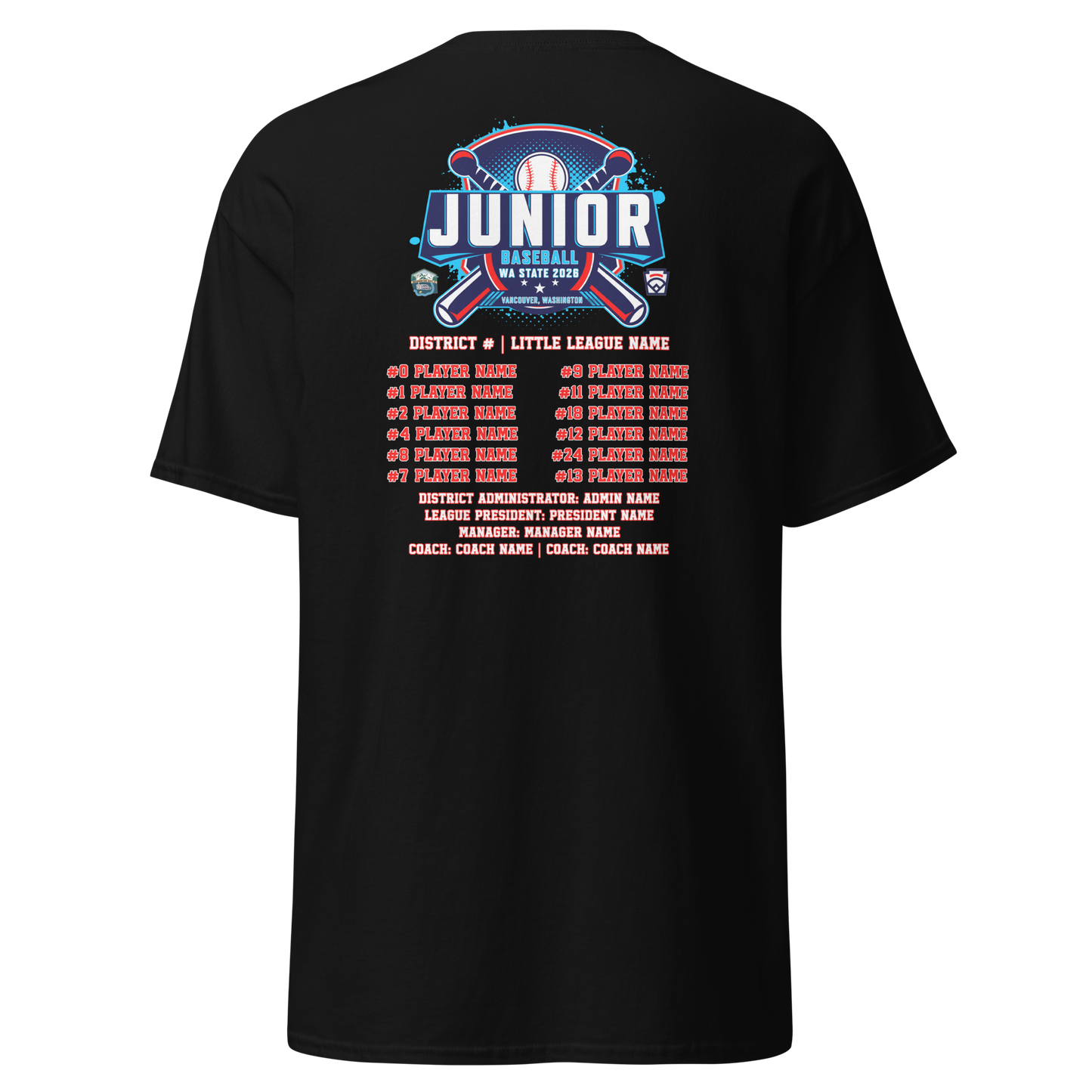 2026 Washington State Junior Baseball Tournament Cotton Tee