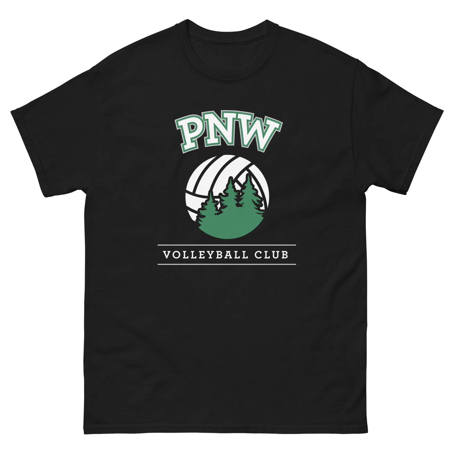 PNW Volleyball - Coaches Custom Gear Tee - Black - Midweight Softstyle Tee Logo 1