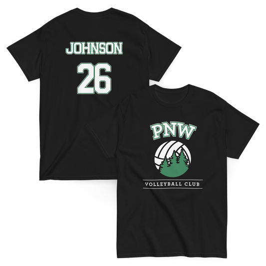 PNW Volleyball - Custom Fan Gear Tee - Black Midweight Softstyle Tee