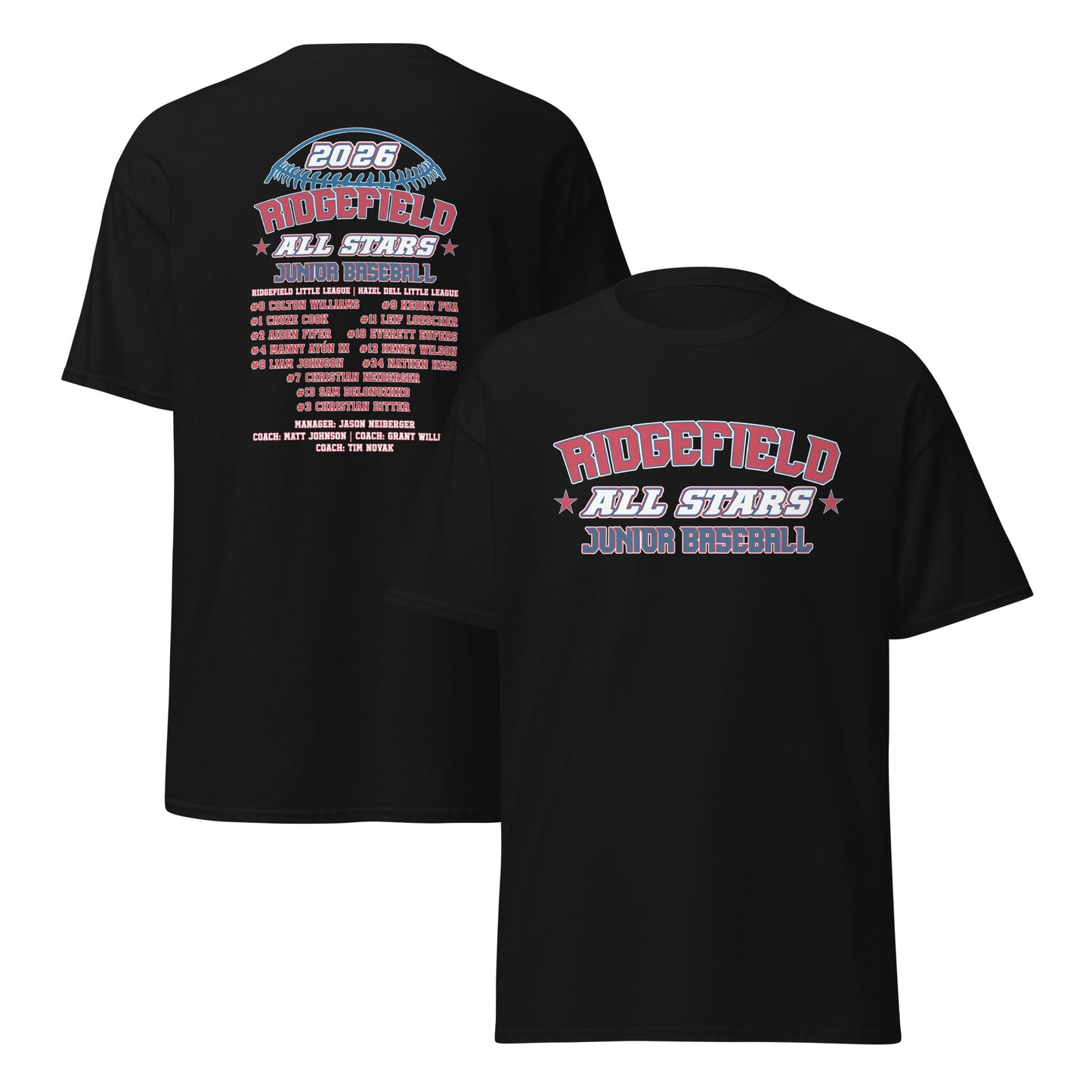 2026 Ridgefield Junior Baseball All-Stars Fan Gear Performance Blend Tee