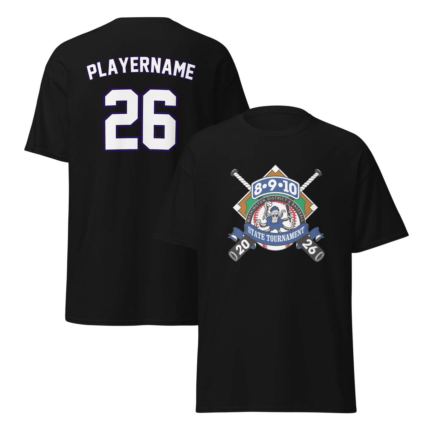 2026 Washington State 8-9-10 Baseball Tournament Cotton Tee