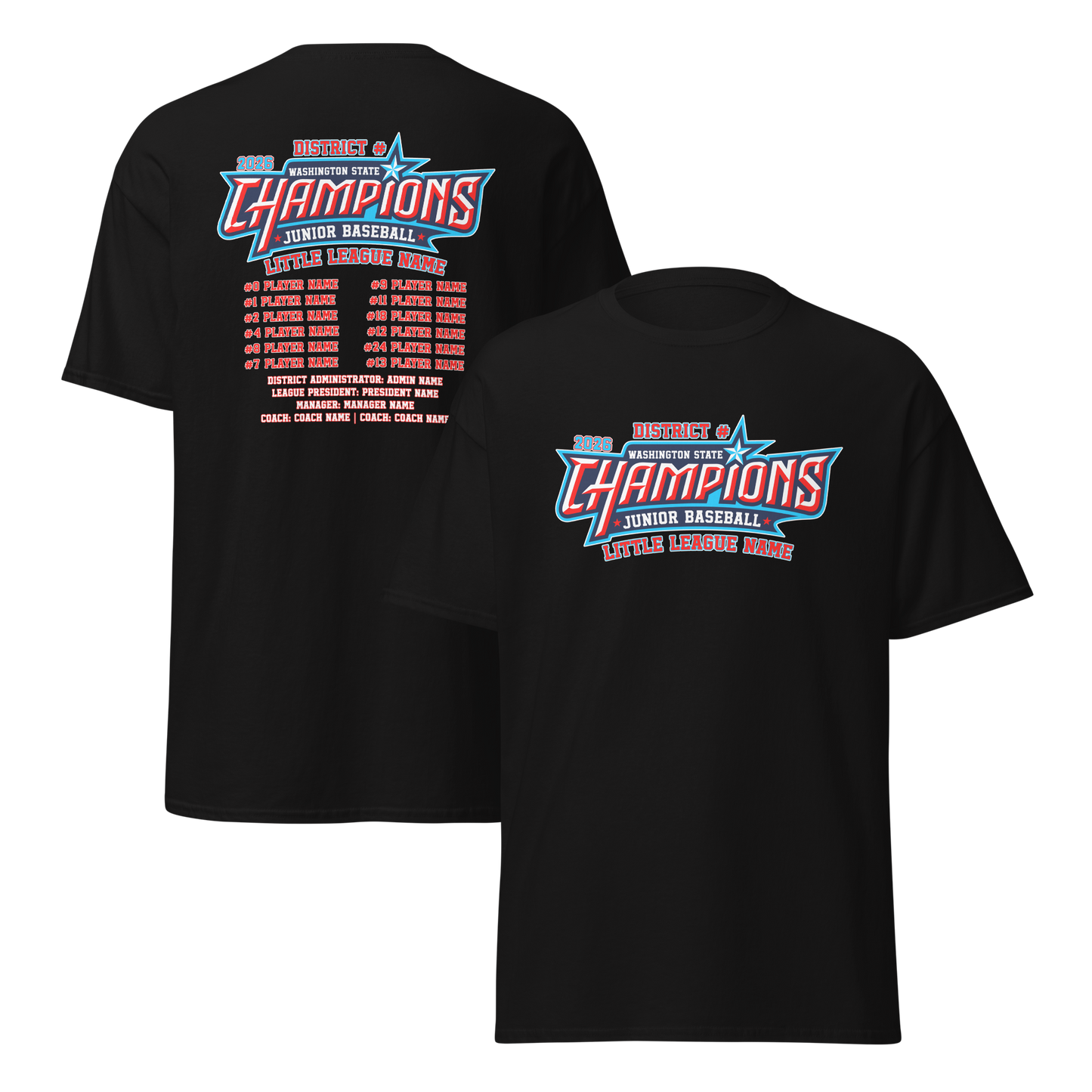 2026 Washington State Junior Baseball CHAMPIONS Core Cotton Tee