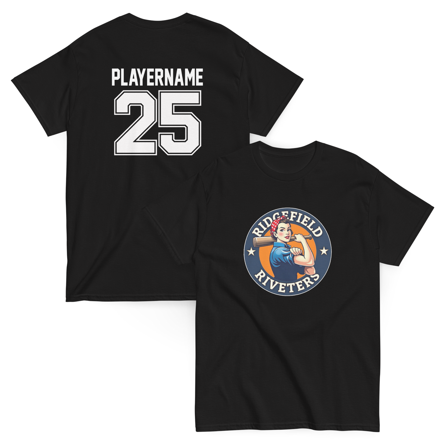 RLL Riveters Major Softball - Light 100% Cotton Tee (Original Logo)