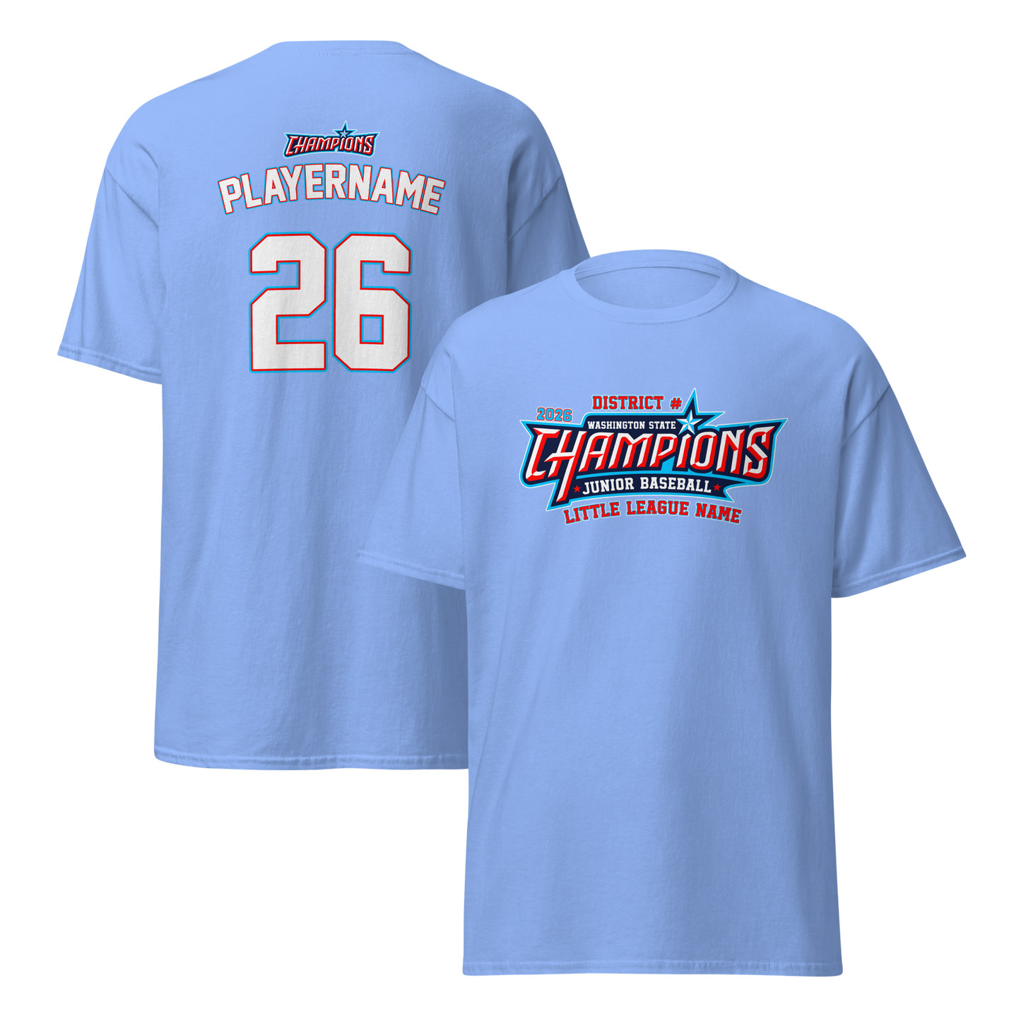 2026 Washington State Junior Baseball CHAMPIONS Core Cotton Tee